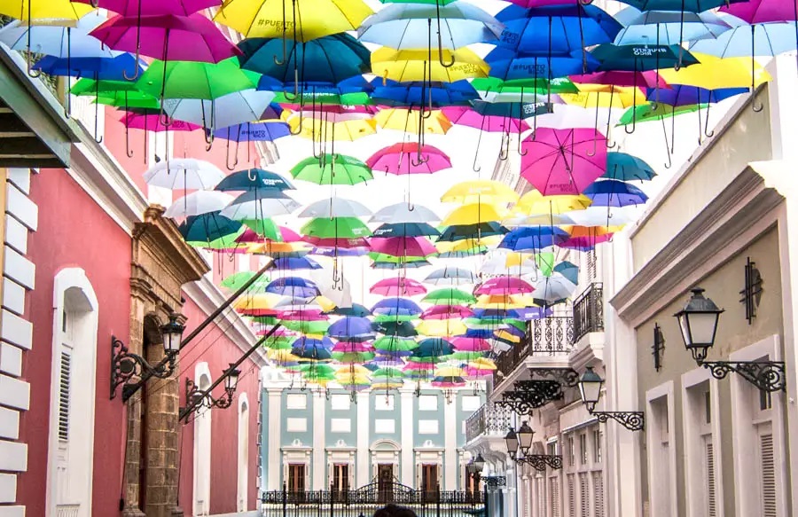 Umbrella Street San Juan (Fortaleza Street)
