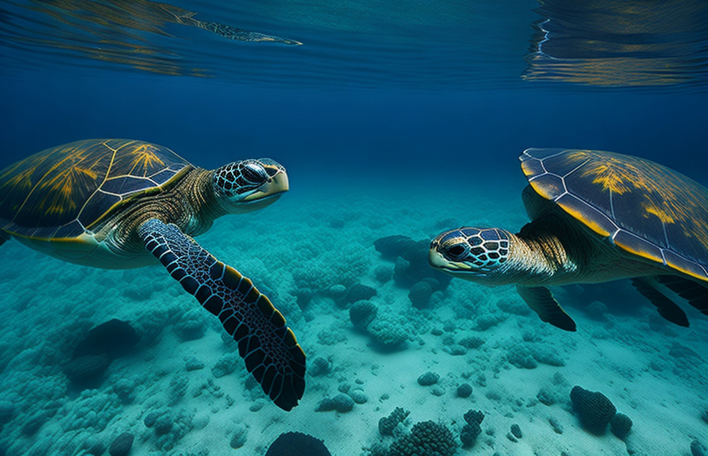 Sea turtles in Oahu 