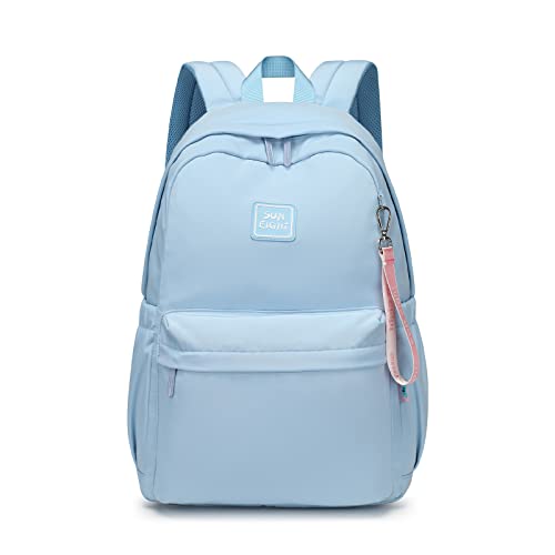 Caran·Y Kids Backpack Girls and Boys Large Space Waterproof Classic School Backpack Light Weight Medium Size Multi-pocket Aqua Blue Toddler Backpack Suitable For 3 To 10 Years old(Aqua Blue)