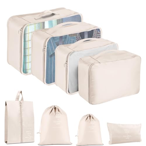 YEEYAA 8-Piece Travel Packing Cubes Set