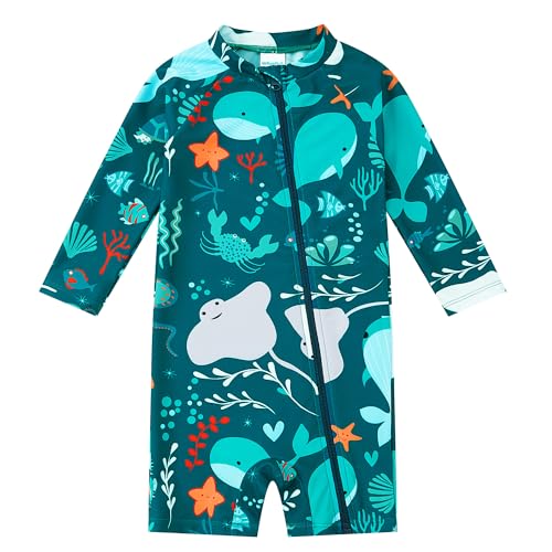 Dark Green Toddler Rash Guard Suit