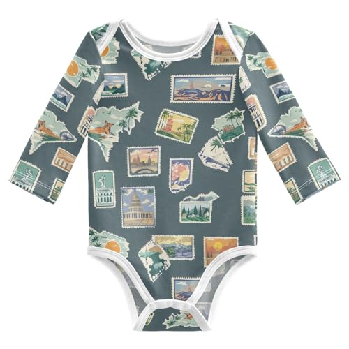 vvfelixl Vintage World Travel Baby Onesie