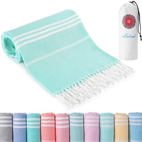 Antfuny Turkish Beach Towels Vacation Essentials Quick Dry Sand Free Oversized Bath Pool Swim Towel Extra Large XL Blanket Adult Travel Gift Cruise Accessories Must Haves Clearance Stuff Necessities
