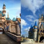 A visual comparison between the distinct scales of Disneyland and Walt Disney World.