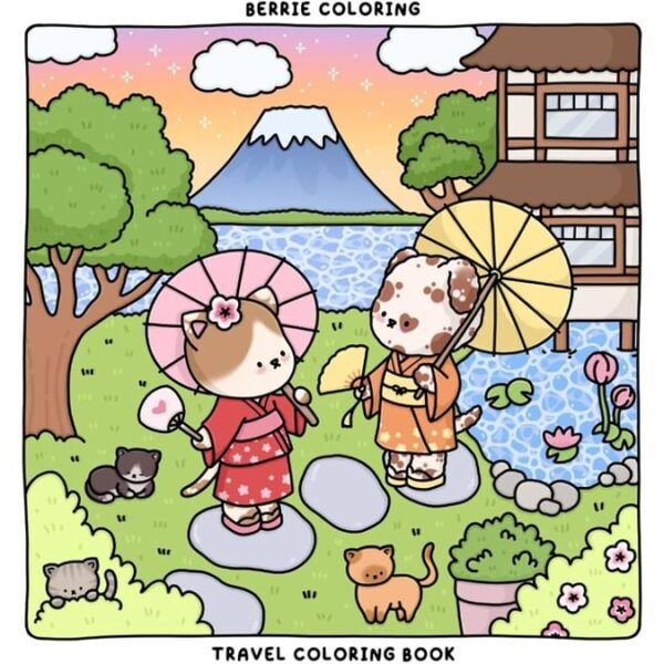 Child colouring a travel colouring book for kids with bright pencils