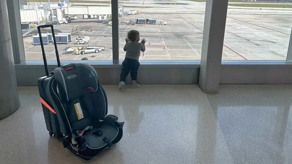 Packing supplies for protecting a car seat on flights